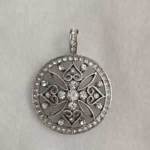 Silver Pendant with Crystal Accents